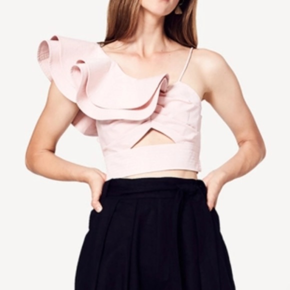 Fame and partners The Killing White ruffled cropped top - Picture 1 of 6